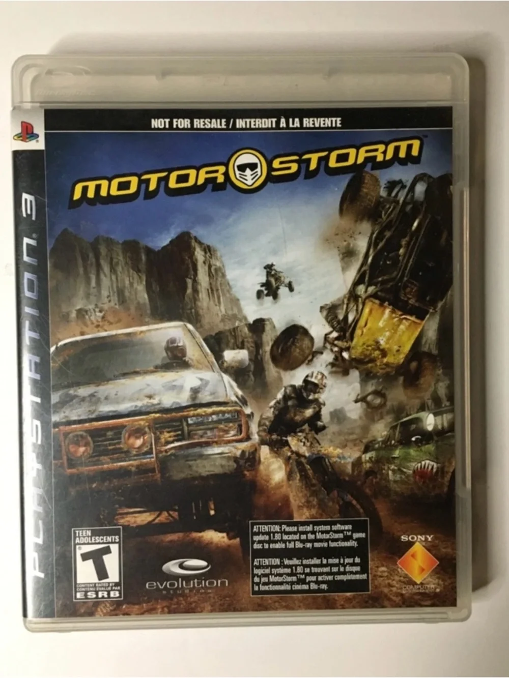 Sony MotorStorm PS3 Game - Blue & Yellow Cover
